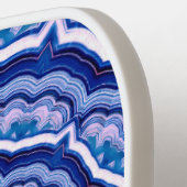 Blue Pink White Agate Boho Mandala Pickleball Schläger (Linke Seite)