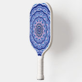 Blue Pink White Agate Boho Mandala Pickleball Schläger (Links)