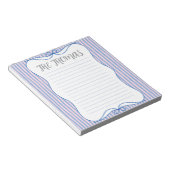 Blue Pink White Cute Personalized Notepad Notizblock (angewinkelt)