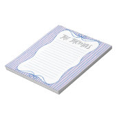 Blue Pink White Cute Personalized Notepad Notizblock (Rotiert)
