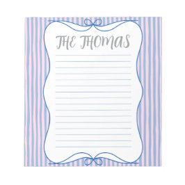 Blue Pink White Cute Personalized Notepad Notizblock
