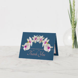 Blue Pink White Pink Orchid Bouquet Vielen Dank Karte
