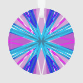 Blue Pink White Star Snowflakes Winter Weihnachten Ornament (Rückseite)