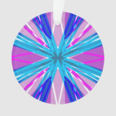 Blue Pink White Star Snowflakes Winter Weihnachten Ornament (Vorderseite)