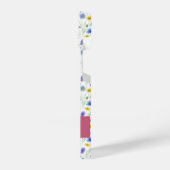 Blue Pink Wildflower Botanical Custom Name  iPhone Hülle (Linke Seite)