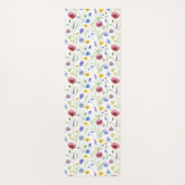 Blue Pink Wildflower Botanical Custom Name  Yogamatte (Rückseite)