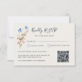 Blue Pink Wildflowers Response Card RSVP Karte (Vorderseite)