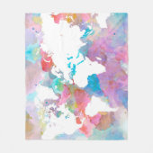Blue Pink World Map Design 48 Fleecedecke (Vorderseite)