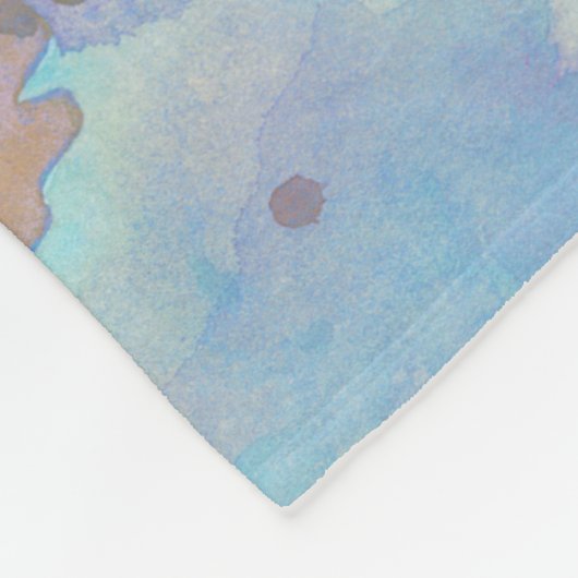 Blue Pink World Map Design 48 Fleecedecke (Ecke)