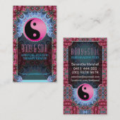 Blue Pink YinYang New Age Yoga Business Cards Visitenkarte (Vorne/Hinten)