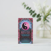 Blue Pink YinYang New Age Yoga Business Cards Visitenkarte (Stehend Vorderseite)