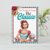 Blue Pinup Geburtstagsparty Einladungen (Stehend Vorderseite)