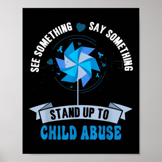 Blue Pinwheel Child Missuse Prevention Awareness M Poster (Vorne)
