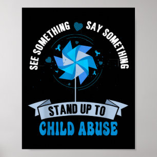 Blue Pinwheel Child Missuse Prevention Awareness M Poster