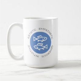 Blue Pisces Logo Zodiac Star Sternzeichen Astrolog Kaffeetasse