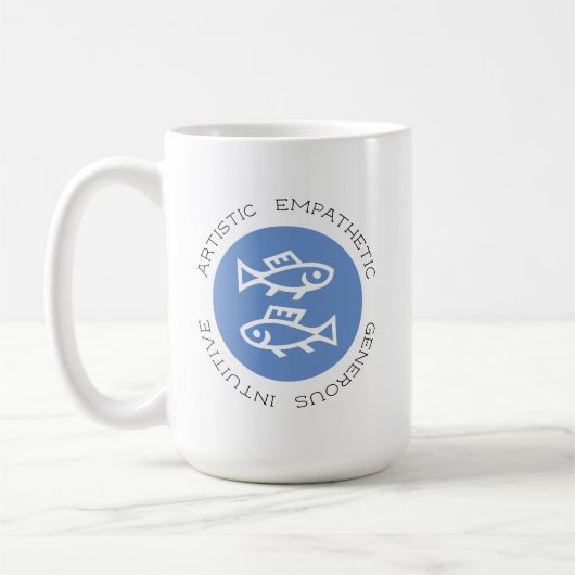 Blue Pisces Logo Zodiac Star Sternzeichen Astrolog Kaffeetasse (Links)