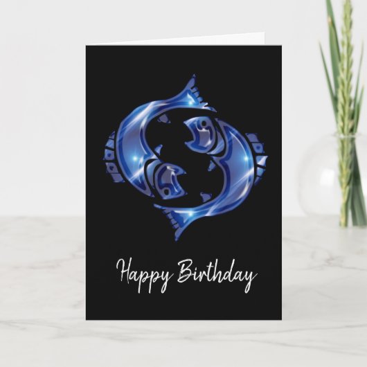 Blue Pisses Sign Birthday Card Karte (Vorderseite)