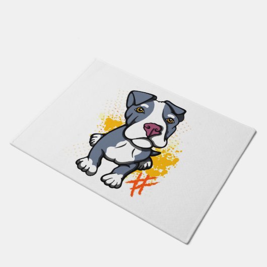 Blue Pit Bull Pup Fußmatte (Schrägansicht)