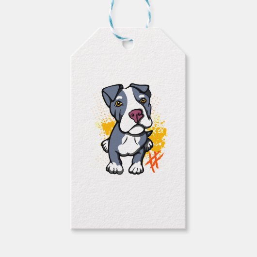 Blue Pit Bull Pup Geschenkanhänger (Vorderseite)