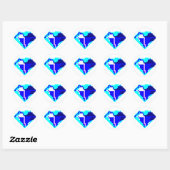 Blue Pixel Gem Stickers (Blatt)