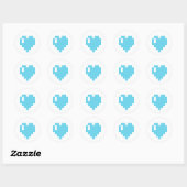 Blue Pixel Heart Aufkleber (Blatt)
