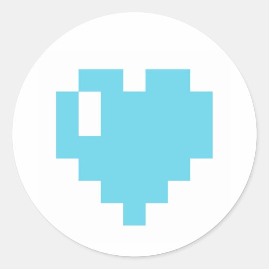 Blue Pixel Heart Aufkleber (Vorderseite)