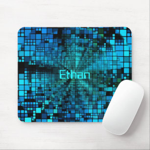 Blue Pixel Matrix Personalisiert Mousepad