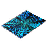 Blue Pixels Matrix | Personalisiertes SpiralNotebo Notizblock (Linke Seite)