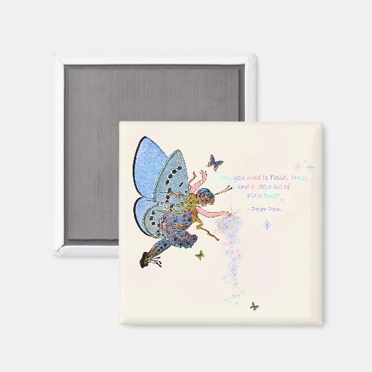 Blue Pixie Dust Magnet (Vorderseite/Rückseite)