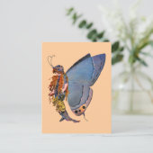 Blue Pixie Fairy Postkarte (Stehend Vorderseite)