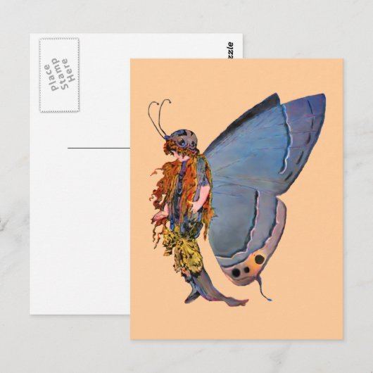 Blue Pixie Fairy Postkarte (Vorne/Hinten)