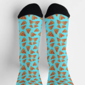 Blue Pizza Pattern Cute Novelty Socken (Oben)