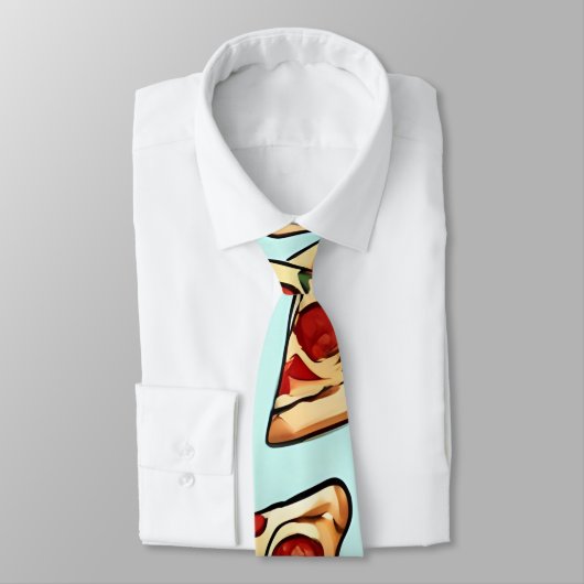Blue Pizza Slice Neck Tie Krawatte (Gebunden)