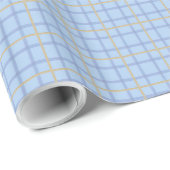 Blue Plaid Christmas Wrapping Paper • Merry Christ Geschenkpapier (Rolleneckpunkt)