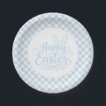 Blue Plaid Easter Pappteller<br><div class="desc">Party paper plate is shown in a cute powder blue and white plaid Easter print.
Customize this item or buy as is.




Licensed Print</div>