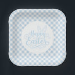 Blue Plaid Easter Pappteller<br><div class="desc">Party paper plate is shown in a cute powder blue and white plaid Easter print.
Customize this item or buy as is.




Licensed Print</div>