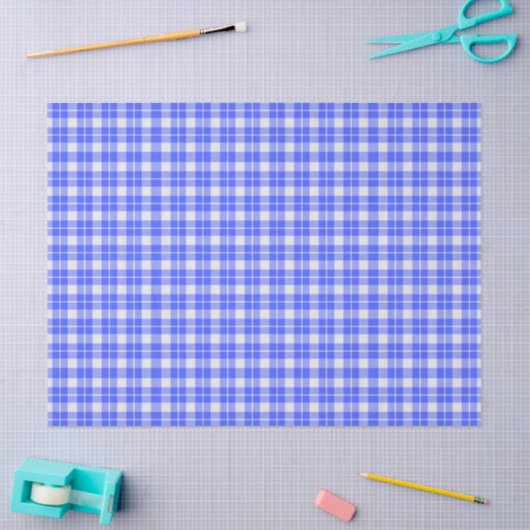 Blue Plaid Seidenpapier (Basteln)