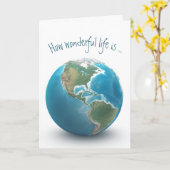 Blue Planet Earth Birthday Karte (Gelbe Blume)