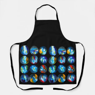 Blue planet nebula galaxy watercolor schürze