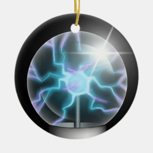 Blue Plasma Ball Keramik Tree Ornament (Vorne)