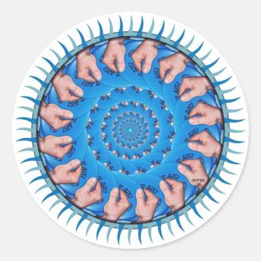 Blue Plastic Runder Aufkleber (Vorderseite)