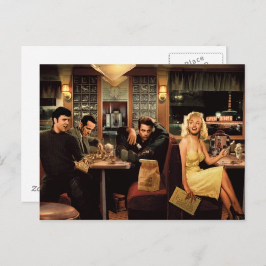 Blue Plate Postkarte (Vorne/Hinten)