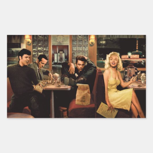 Blue Plate Rechteckiger Aufkleber (Vorderseite)