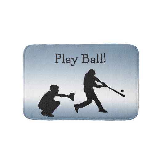Blue Play Ball Baseball Sport Badematte (Vorderseite)