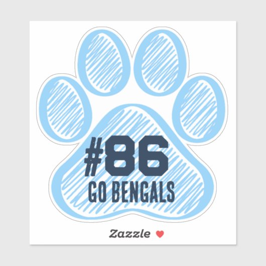 Blue Player # Pawprint Pride Aufkleber (Blatt)