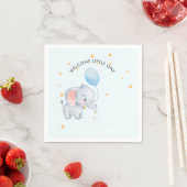 Blue Playful Elephants Baby Shower Serviette (Beispiel)