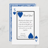 Blue Playing Card Vegas Hochzeit Dankeschön Hinwei Einladung (Vorne/Hinten)