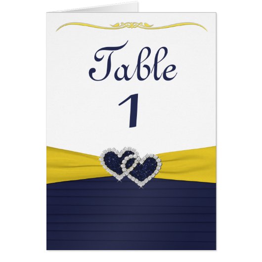 Blue Pleats and Diamond Hearts Table card (Vorne)