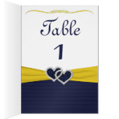 Blue Pleats and Diamond Hearts Table card (Innen (Rechts))