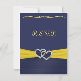Blue Plees und Diamond Hearts RSVP Card